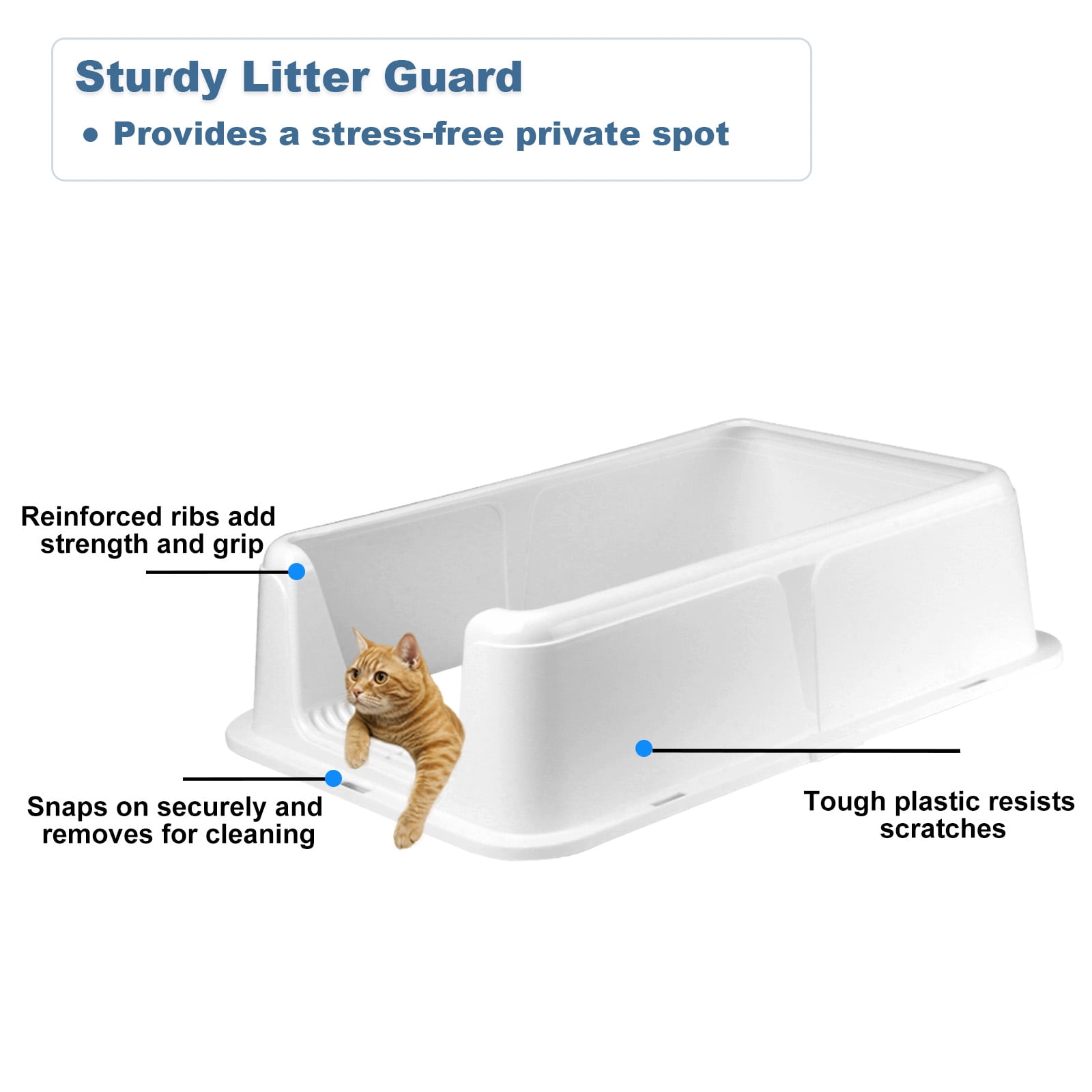 Gamexcel 38L Stainless Steel Cat Litter Box with White Lid, Extra Large Enclosed Metal Litter Box for Big & Multi Cats, High Sides Leak-Proof Easy Clean, 2 Pack
