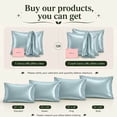 thumbnail image 4 of Silk Pillow Cases with Zipper, Pillow Case,Haze Blue,Standard,1pc, 4 of 7