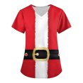 thumbnail image 1 of Tops de Enfermería de Navidad para mujer, uniforme de trabajo, Blusa de manga corta con cuello en V, ropa de enfermería, uniforme de túnica para enfermeras, 1 of 5