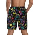 thumbnail image 4 of Daiia Colorful Palms Mens Swim Trunks Swim Shorts Quick Dry Swim Shorts with Mesh Lining Pockets-Medium, 4 of 9