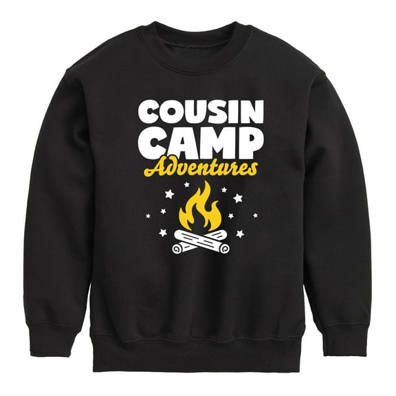 Instant Message - Camping - Cousin Camp Adventures - Toddler & Youth Crewneck Fleece Sweatshirt