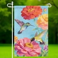 thumbnail image 6 of Spring Hummingbird Garden Flag, Watercolor Zinnia Floral Yard Flag, Large Double Sided Outdoor Decor for Patio Lawn, 28x40in, 6 of 6