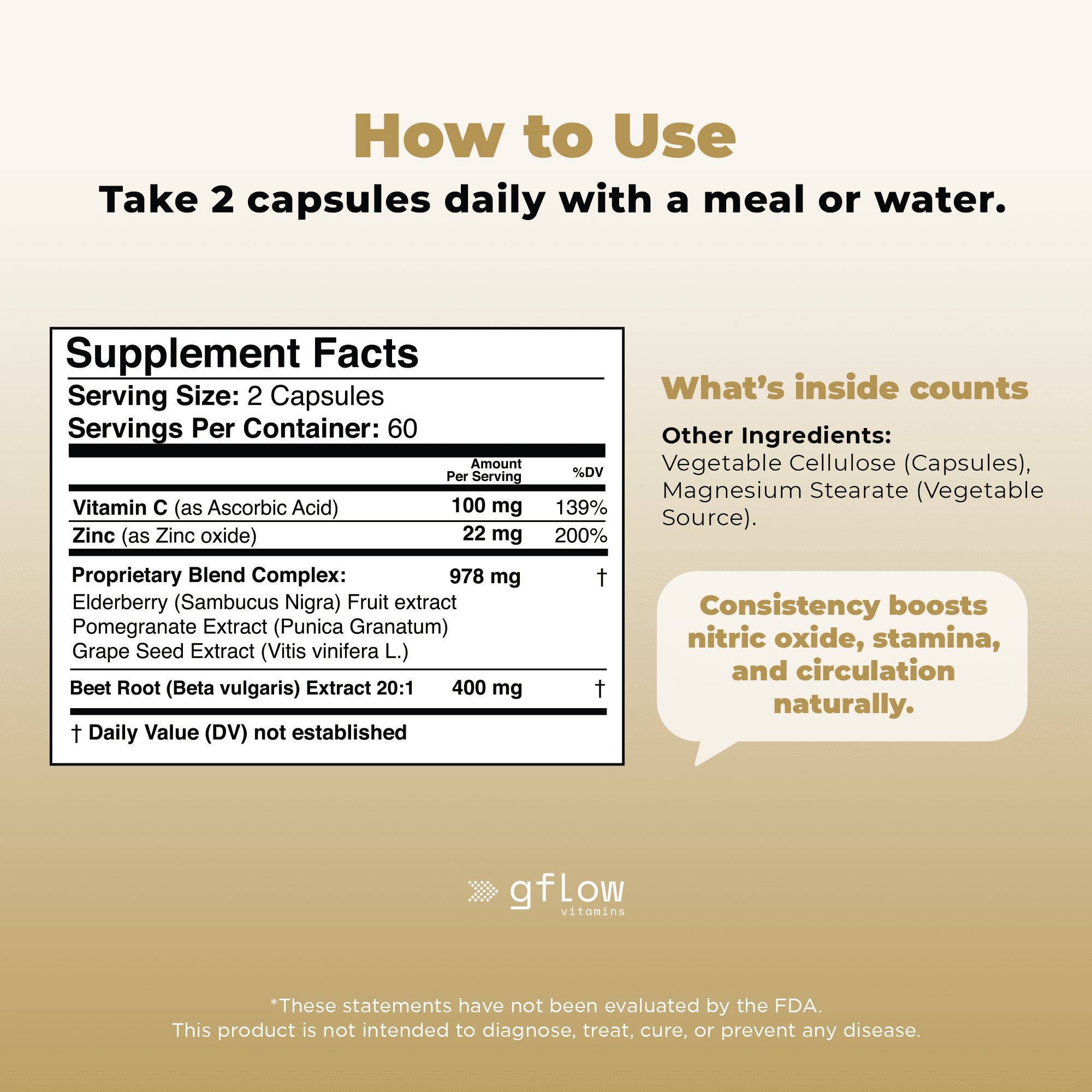 Gflow Vitamins Beet Root 8,000mg Extra Strength + Sambucus Elderberry with Zinc and Vitamin C (with Organic Black Pepper Extract)