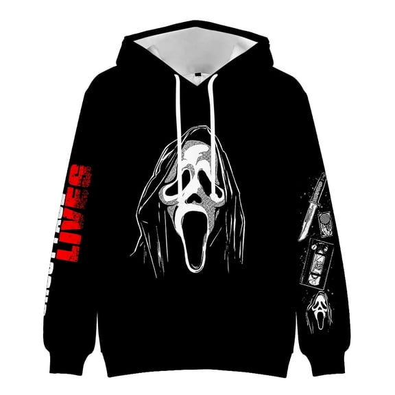 Scream Hoodie Merch Ghostface Halloween Scary Movie Sweatshirt Autumn Unisex Long Sleeve Pullover