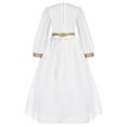 thumbnail image 2 of Jizyo Filles Abayas Musulmanes Robe Maxi une Pièce Manches Longues Robe de Prière Islamique Robe Caftan Arabe Blanc&Or 110/4Y, 2 of 7