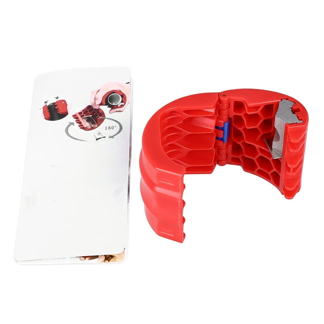 Cortador de tubos de PVC con mango ergonómico, herramienta compacta y fácil de cortar para tuberías de drenaje de plástico.
