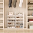4-Tier Stackable Shoe Rack Small Shoe Storage Organizer for Entryway ...