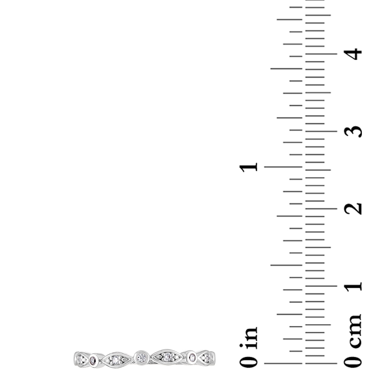 Sterling Silver and Genuine Diamond Accent Stackable Ring