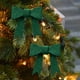 thumbnail image 5 of Decoración navideña con acentos festivos | Adorno de mesa navideño de 5 x 5 x 2 cm, tela verde, rojo y marrón | Decoración de temporada reutilizable para fiestas, reuniones, hogar, oficina y, 5 of 6