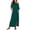 Green, variant on Maxi Dress for Women with Slit Pockets One Shoulder Elastic Waist Short Sleeve Travel Casual Long Dress (L, Black)