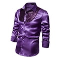 thumbnail image 3 of Camisa brillante para hombre Camisa delgada casual Camisa Tops Ropa de club Disfraces, opciones de color y tamaño XL púrpura Macarena Camisa de lentejuelas maciza para hombre, 3 of 8