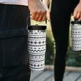 thumbnail image 5 of 30 oz Flip StrawTumbler With Handle,Black White Boho Vacuum Insulated Leakproof FlipTumbler With Straw Cups Water Bottle CoffeeTravel Tumbler, Boho Decor/Accessories for Women, 5 of 7
