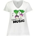 thumbnail image 3 of Inktastic Turnip the Music Partying Vegetables Women's Plus Size V-Neck T-Shirt, 3 of 5