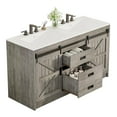 thumbnail image 6 of Merluxy 61" Farmhouse Double Bathroom Vanity with Sink Combo, Dual Basin Bathroom Storage Cabinet, Large Double Bath Vanity Sink Set, Light Grey, 6 of 10