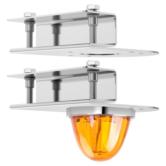 Lzvxtym 2 Pcs Straight Down Watermelon Light Bracket,Stainless Steel Clamp-On Underglow Frame Mount No Drilling for Semi Truck Pickup
