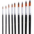 thumbnail image 1 of Tignapoo 9-Piece Nylon Hair Paint Brush Set with Glossy Black Handles – Includes Round, Flat, Filbert, and Angular Tips for Versatile Painting Techniques, 1 of 6