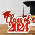 thumbnail image 1 of SKISUNO 1Pcs Graduation Table Decoration Red Cap Shape Wood Gift for Graduates and Friends 11.8x5.6x2in, 1 of 8