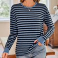 thumbnail image 4 of Womens Crew Neck Basic Top Cotton Print Loose Top T Shirt Long Sleeve Casual Cotton T Shirt, 4 of 9