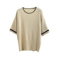 thumbnail image 3 of UYISJ 2 Piece Outfits for Women Casual Ribbed Knitted Loose Fit Short Sleeve Top and Solid Color Wide Leg Pants Casual Dressy Loose Fit Outfits, 3 of 3