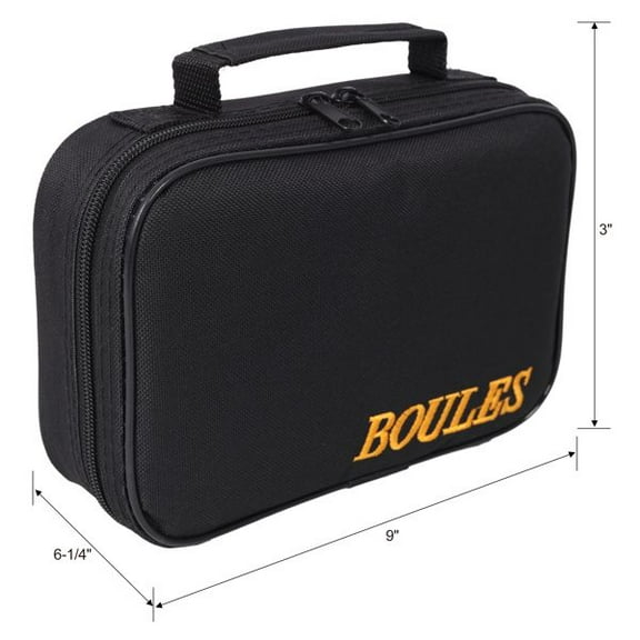 Boules Set - Bocce Ball Game for Adults - Outdoor Lawn, Beach & Backyard - Includes 6 Metal Balls, Jack & Measuring Tool - Portable Carrying Case