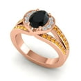 thumbnail image 2 of 2.35 Carat Sparkle Oval Cut Black Onyx & Citrine Gemstone Ring for Birthday Gift Solid 18K Rose Gold Size 11 by Diamond-Capitals, 2 of 8