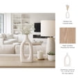 thumbnail image 6 of Elegant Wood Cut-Out Vase for Living Room Decor - Casual Flower Vase for Home Decor and Room Display - Modern Decorative Accent for Bedroom, House, Office and Table Styling - 14", White, 6 of 13