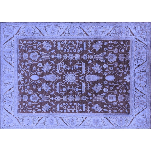 Ahgly Company Indoor Rectangle Oriental Blue Industrial Area Rugs, 8' x 10'