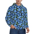 thumbnail image 2 of Lsque Blue Flowers Pattern Casual Men's Hoodie,Hooded Sweatshirt with Kangaroo Pocket,Pullover Hoodie-3X-Large, 2 of 7