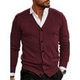 thumbnail image 1 of Men Cardigan, Long Sleeve V Neck Button Closure Sweater Knit Tops for Casual Daily, 1 of 6