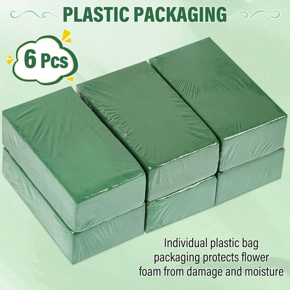Floral Foam Blocks Set of 4 Wet Foam Bricks for Artifici al and Fresh Flower Arrangements, Green