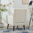 thumbnail image 4 of Mid-Century Modern Armchair - Plush Teddy Loop Cloth, Snow White (Living Room/Bedroom), 4 of 5