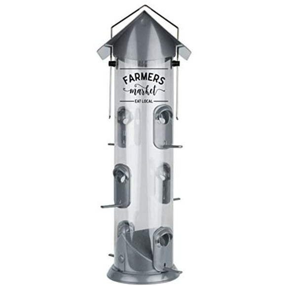 Wild Wings WWWMRS-Deco Farmhouse Deluxe Easy Clean Bird Feeder, Silver