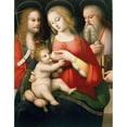thumbnail image 2 of Andrea del Brescianino 12x14 Black Ornate Wood Framed Double Matted Museum Art Print Titled: Madonna with Child and Saints John the Baptist and Girolamo, 2 of 5
