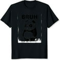 thumbnail image 2 of 100% Cotton Bruh Panda Bear Funny Cute Animal Print Unisex Casual Summer Top T-Shirt, 2 of 5