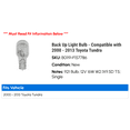 thumbnail image 2 of Back Up Light Bulb - Compatible with 2000 - 2013 Toyota Tundra 2001 2002 2003 2004 2005 2006 2007 2008 2009 2010 2011 2012, 2 of 2
