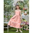 thumbnail image 4 of Arshiner Girls Spaghetti Strap Dress Tiered Cami Maxi Sundress with Pockets | Girls Summer Dresses for Kids 6-14 Years, 4 of 4