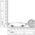 thumbnail image 2 of Gem Stone King 925 Sterling Silver Red Garnet and White Created Sapphire Tennis Bracelet for Women | 3.80 Cttw | Gemstone January Birthstone | Oval 7X5MM | 6 inch + 1 inch Extender, 2 of 3