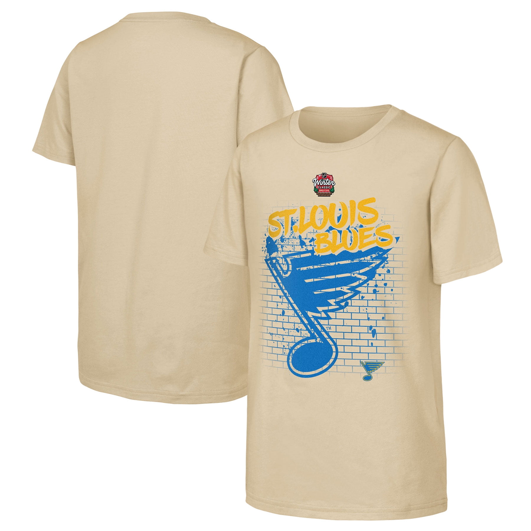 Youth Tan St. Louis Blues 2025 NHL Winter Classic Street Art T-Shirt
