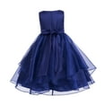 thumbnail image 2 of Ekidsbridal Asymmetric Ruffled Organza Sequin Flower Girl Dresses for Junior Pageants Wedding Reception Ceremony 012 4, 2 of 3