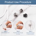thumbnail image 4 of Uxcell 20pcs Spring Cord Lock Metal Cord Stopper Fastener Double Hole Toggle Stopper for Drawstring, White Nickel, 4 of 6