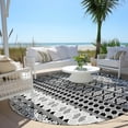thumbnail image 6 of Addison Rugs Chantille Indoor/Outdoor Transitional Bohemian Black Washable Round Rug, 8' x 8', 6 of 6
