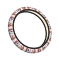 thumbnail image 7 of Kdxio White Red Cat Couple Print Elastic Stretch Steering Wheel Cover,Auto Steering Wheel Cover,15 Inch Anti-Slip,Warm in Winter and Cool in Summer,Fit Suvs,Vans Cars,Trucks, 7 of 7