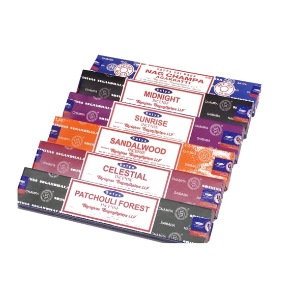 Satya Incense Variety Pack, 6 Scents, 15 g Each