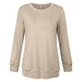 thumbnail image 4 of Xcmzpl Womens Sweatshirts Casual Solid Color Round Neck Sweatshirt Oversized Sweater Tops Cotton Long Sleeve T-shirts Winter Fashion, 4 of 4