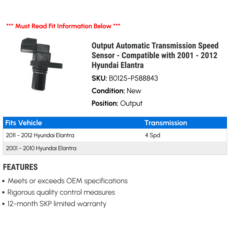 Transmission Speed Sensor for Hyundai Tucson 2005 - 2011 Transmission Speed Sensor for Hyundai Tucson 2005 - 2011