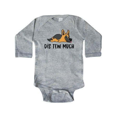 

Inktastic Napping Dis Tew Much German Shepherd Gift Baby Boy or Baby Girl Long Sleeve Bodysuit