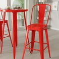thumbnail image 3 of Merrick Lane 3 Piece Outdoor Dining Set with Bar Height Table and Stools in Red, 3 of 6