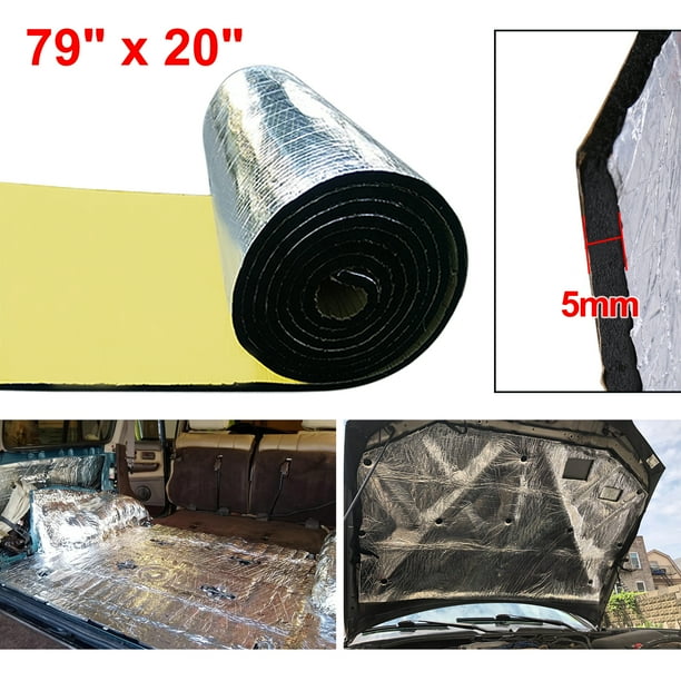5mm Aluminum Foil Car Heat Sound Deadener Insulation Mat 79" x 20