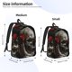 thumbnail image 2 of Disketp Realistic Rose Skull print Canvas Backpack Lightweight Travel Daypack Student Rucksack Laptop Backpack-, 2 of 5