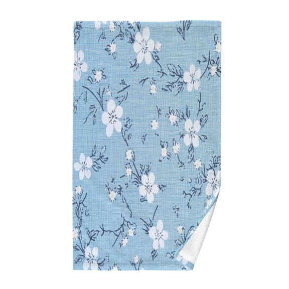 Pure Cotton Face Towel 16x28 Inches Hand Towel Bath Towel Hand Bath Towels Soft Good Water Absorption for Washing Face Wiping Face Light Blue Cloth Pattern